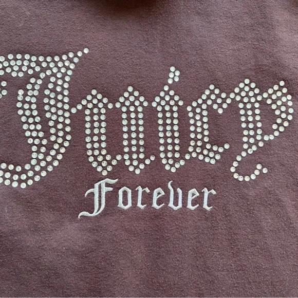 Juicy Couture Medium Brown Hoodie With Rhinestones & Embroidered LOGO - Picture 4 of 8
